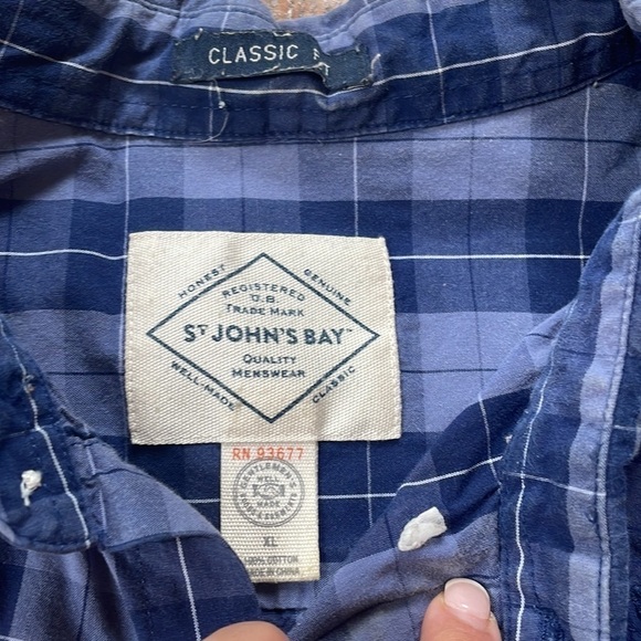 EUC Blue Plaid Button Down Shirt - Picture 2 of 3